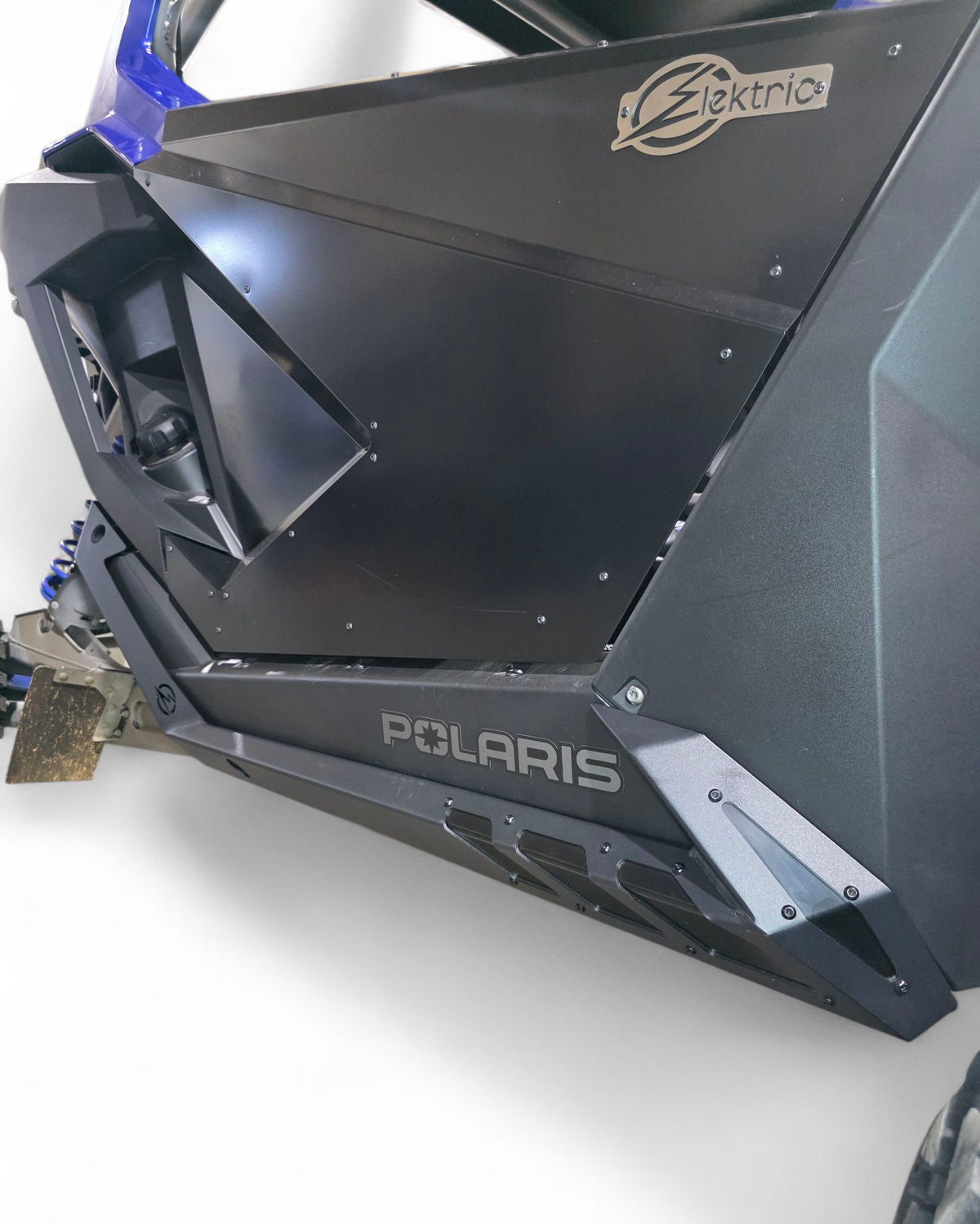 Passenger side Volt rock slider on 2-seat Polaris RZR Turbo R