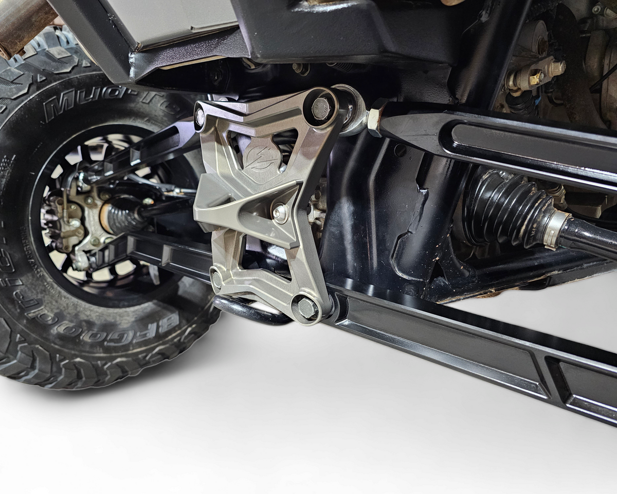 Polaris RZR Pro XP radius rods installed showing rear suspension fitment