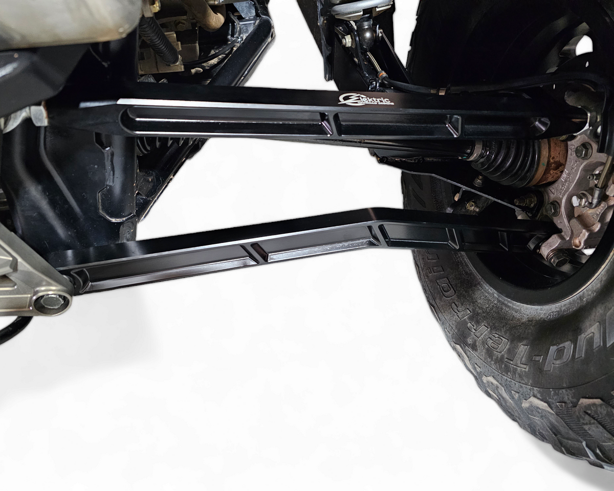 Stylistic design detail on Polaris RZR Pro XP billet radius rods