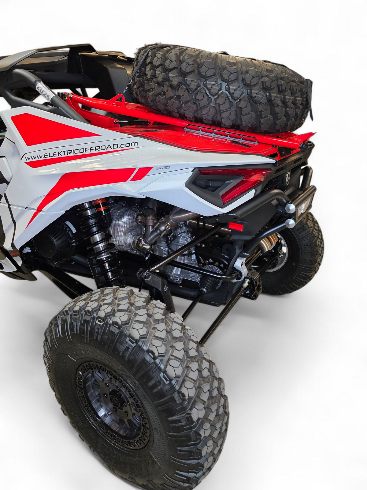Underside view of Can-Am Maverick R AMP Rear Bumper showing structural reinforcement