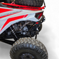 Close-up of AMP Rear Bumper billet end cap on Can-Am Maverick R