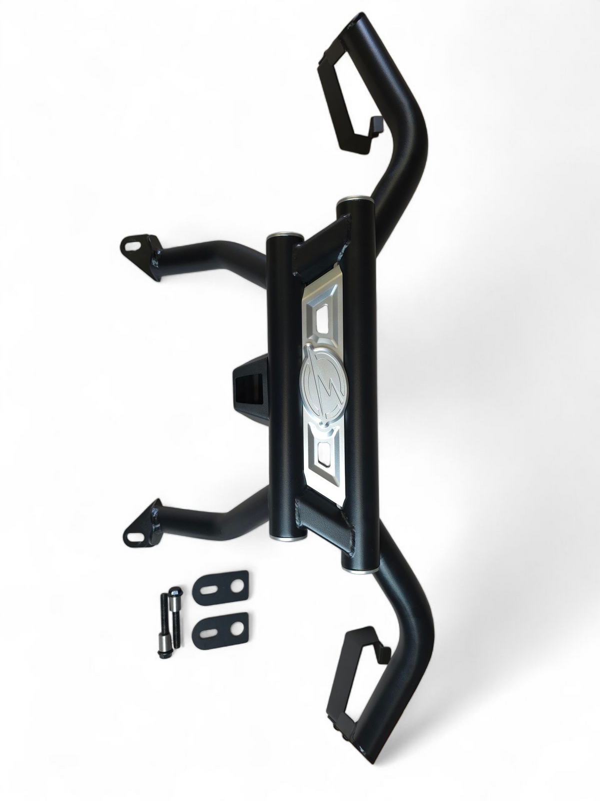 Backup camera relocation detail on Can-Am Maverick R AMP Rear Bumper keeping factory rear view