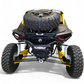 Trail action shot of Can-Am Maverick R with AMP Rear Bumper installed