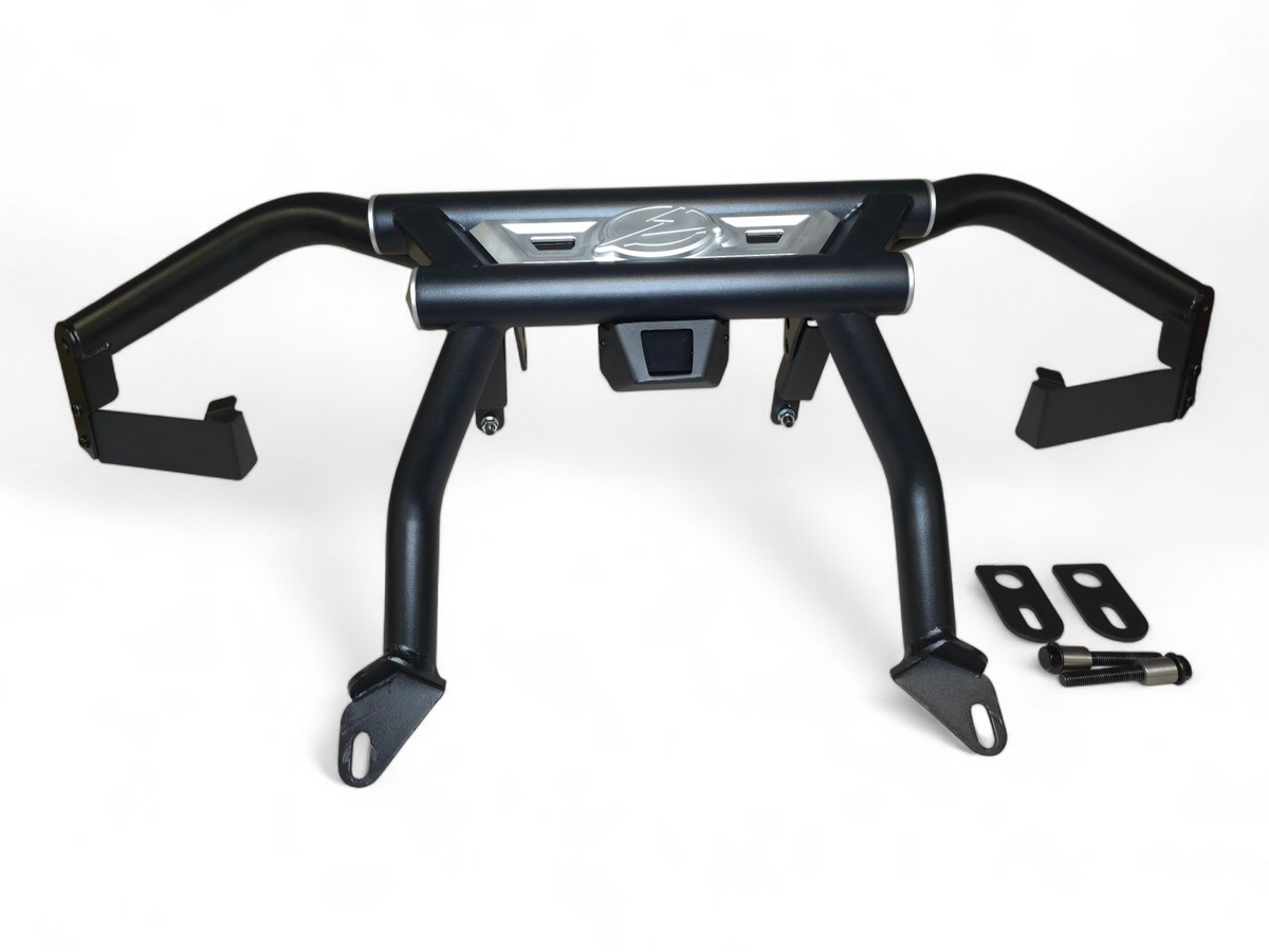 Side profile of AMP Rear Bumper on Can-Am Maverick R showing low-profile design