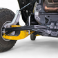 Close-up of adjustable Heim joint on 2024+ Can-Am Maverick R High Clearance
    Radius Rod showing anodized black 6061 billet aluminum construction and
    threaded adjustment detail