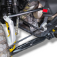 Detail shot of double shear middle link spindle mount on Can-Am Maverick R
    High Clearance Radius Rod