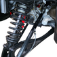 Can-Am Maverick R billet tie rods in anodized black, full front set on a white background