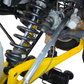 Clear anodized billet tie rods for the Can-Am Maverick R shown on a white background