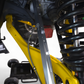 Clear anodized Maverick R tie rod connected to the factory rod end