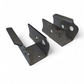 Close-up of Can-Am Maverick R trailing arm pivot gusset bracket edge profile and bolt-hole reinforcement