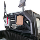 Rear three-quarter view of Polaris Ranger 1500 Headache Rack showing steel and aluminum construction