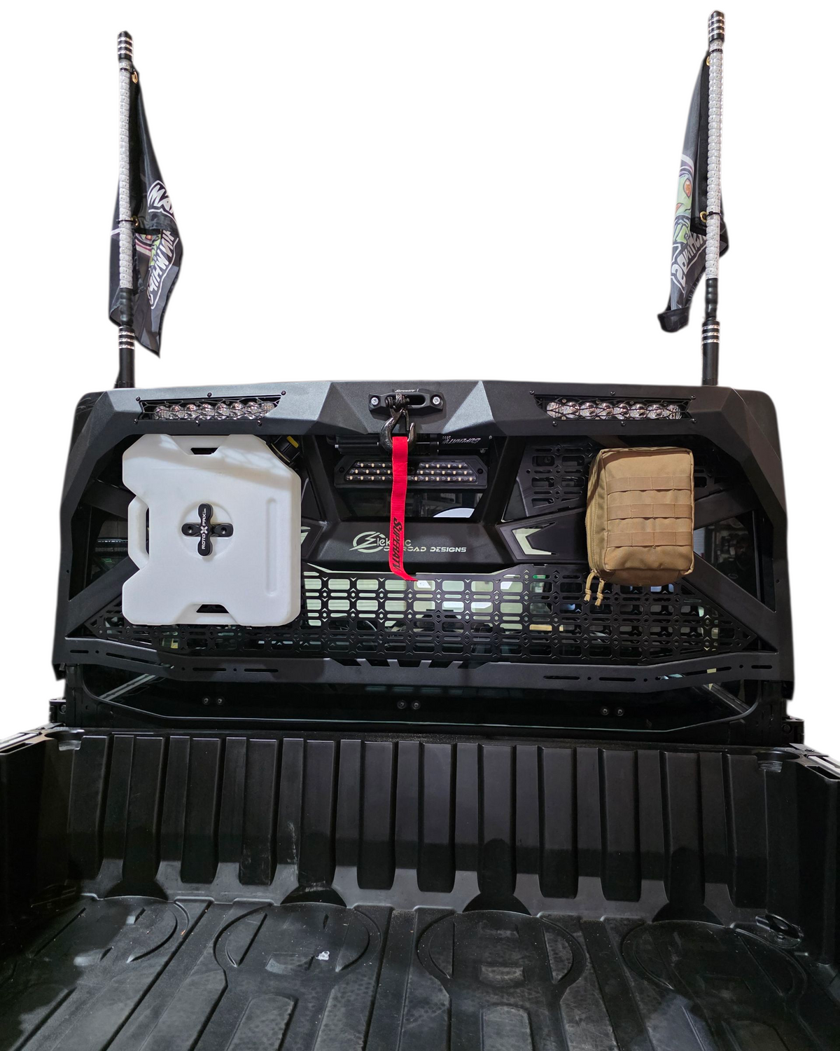 MOLLE panel detail on Polaris Ranger 1500 Headache Rack for modular accessory mounting