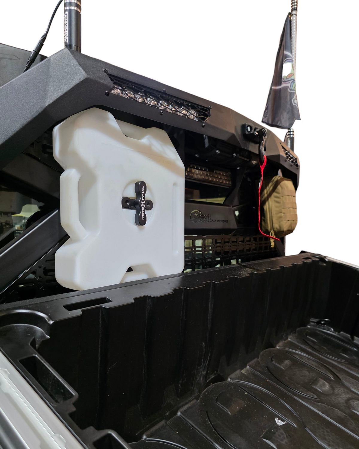 Overhead view of Polaris Ranger 1500 Headache Rack showing mounting layout