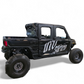 Black off-road vehicle with 'UTV Stereo' branding on a white background