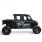 Black off-road vehicle with 'UTV Stereo' branding on a white background