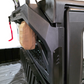 Polaris Ranger 1500 bed tilted with Headache Rack installed showing preserved bed function