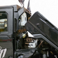 Driver side view of Polaris Ranger 1500 Headache Rack showing rear cab protection