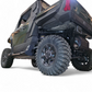 Step function shown for easier entry on tall Polaris Xpedition 2-seat rock steps