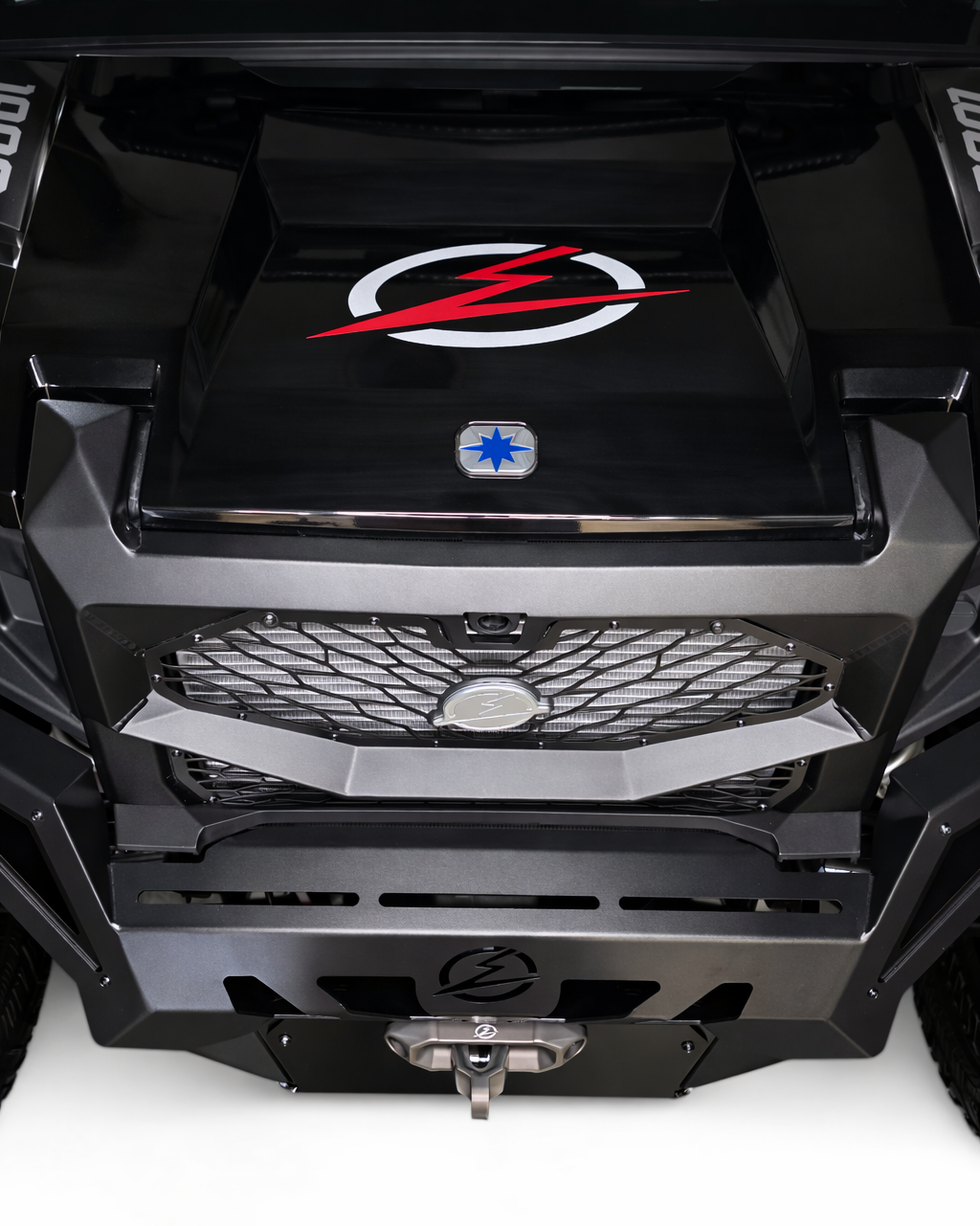 Driver side angle of Polaris Xpedition Volt front grille
