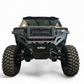 Direct front view of Polaris Xpedition Volt Series Winch Bumper showing 20-inch light bar mounting location and symmetrical design