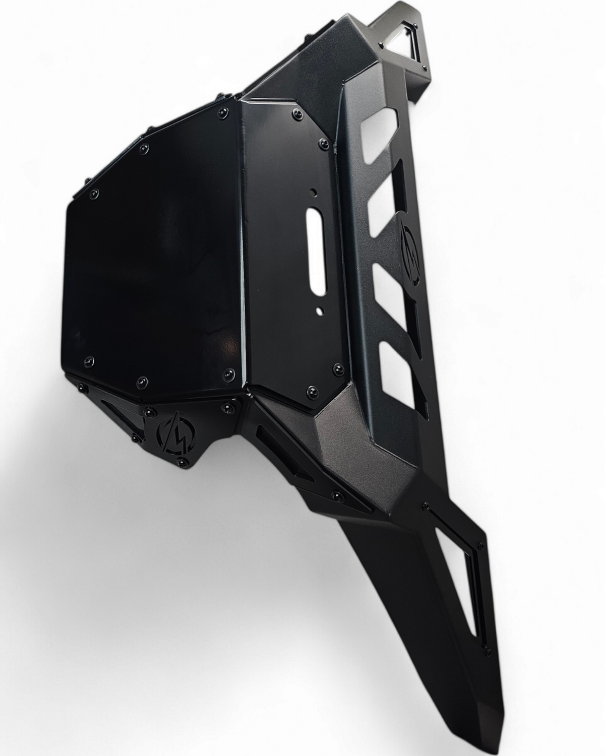 Full machine front view of Polaris Xpedition fitted with Volt Series Winch Front Bumper and aggressive stance