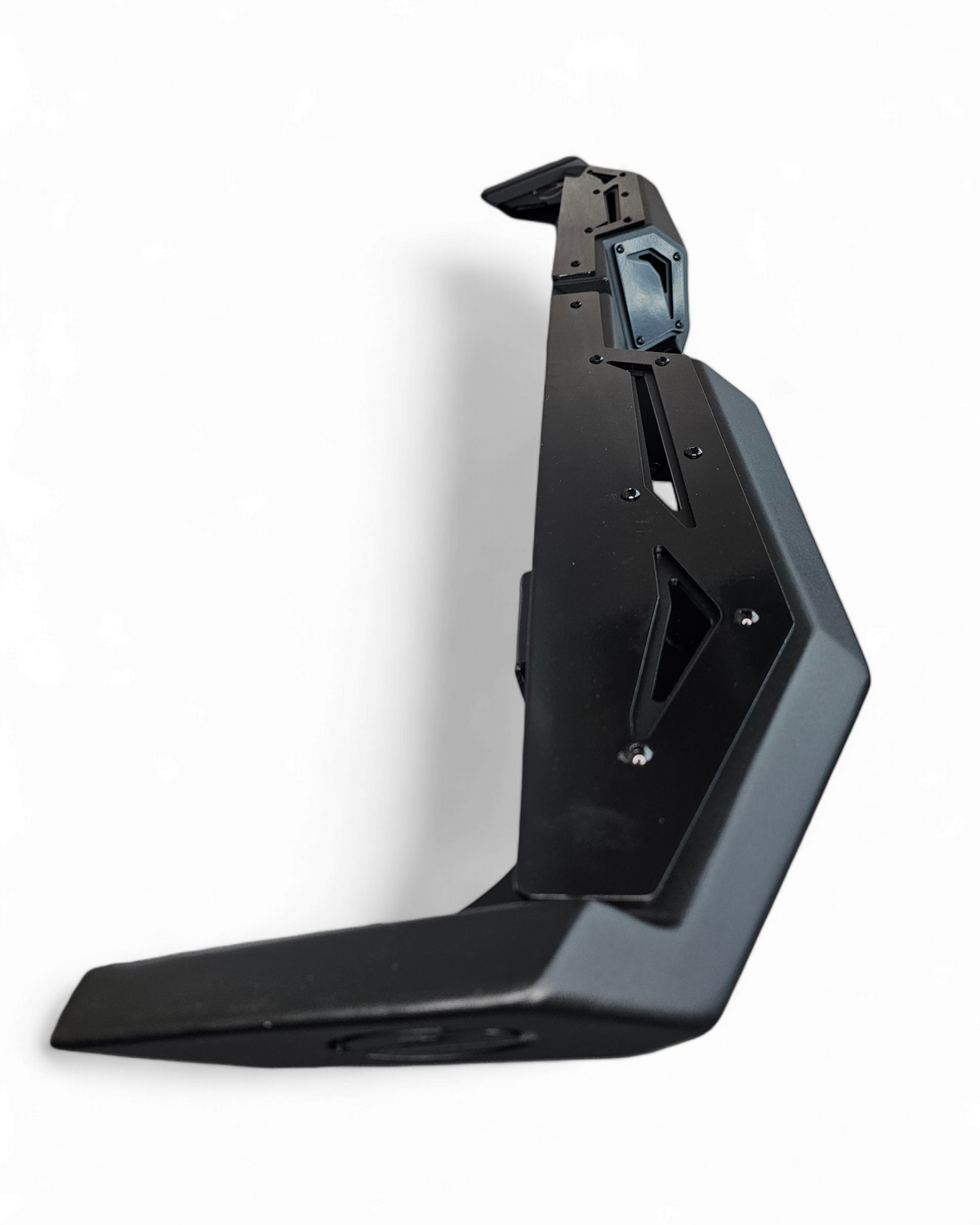Hammer black finish texture close-up on Polaris Xpedition rear bumper