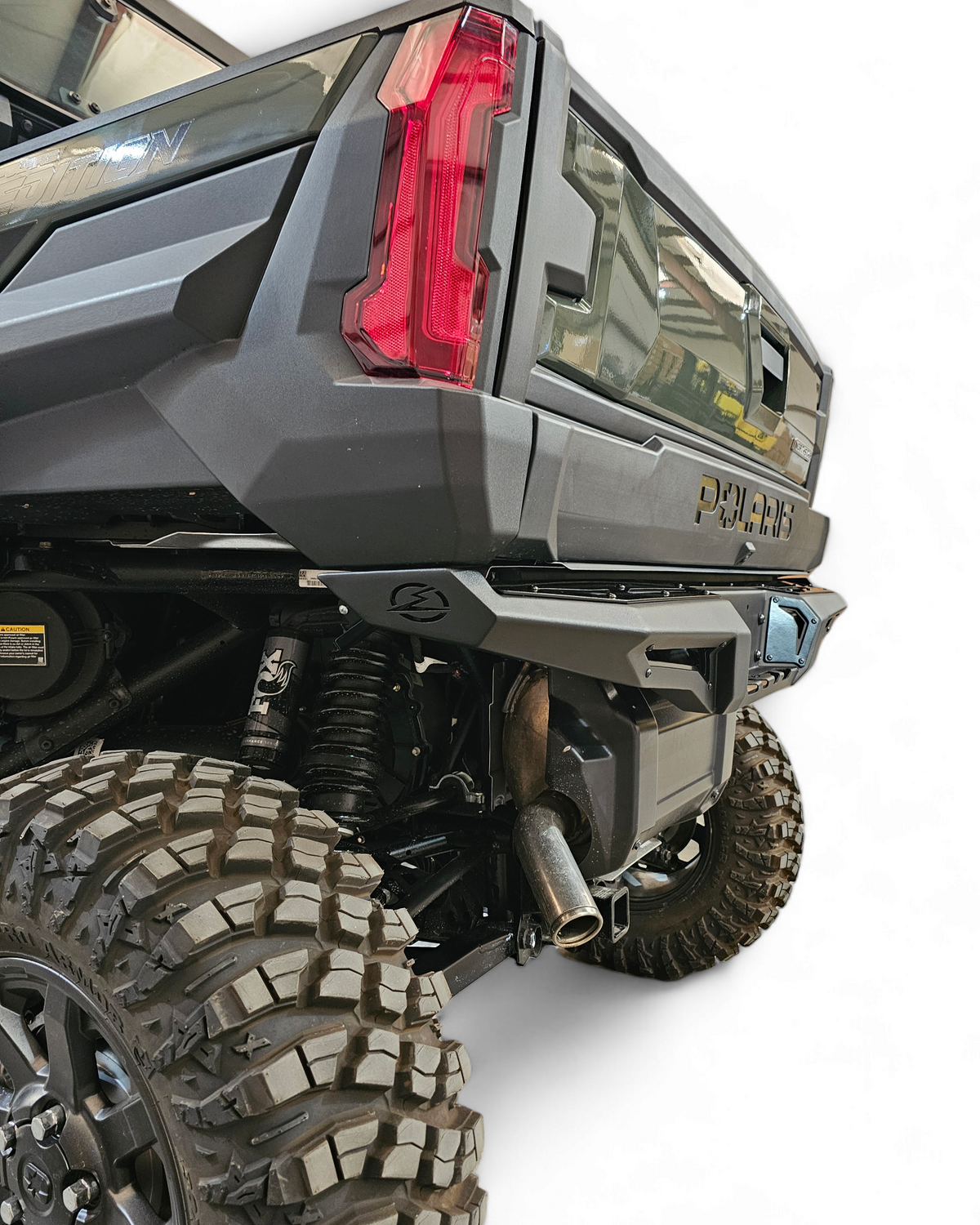 Bolt-on mounting detail on Polaris Xpedition Volt rear bumper