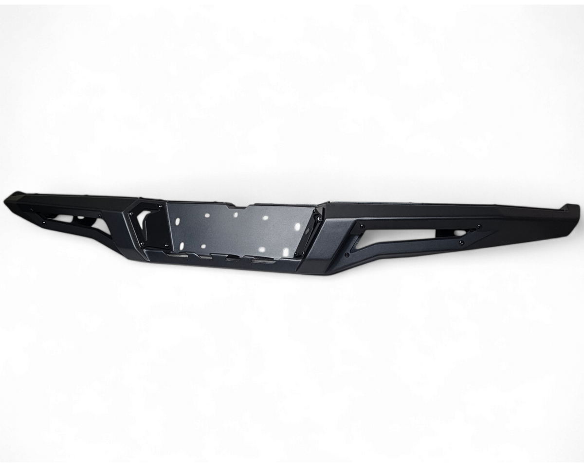 Passenger side view of Polaris Xpedition rear bumper showing rear-end protection