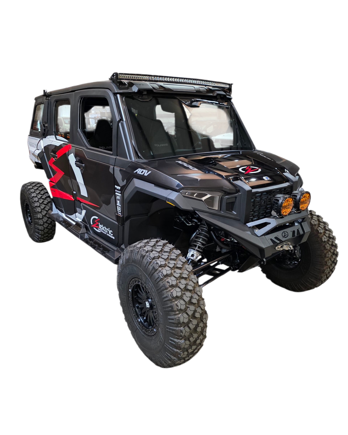 Hidden winch mount detail on Polaris Xpedition HDX Front Winch Bumper fitting larger winches