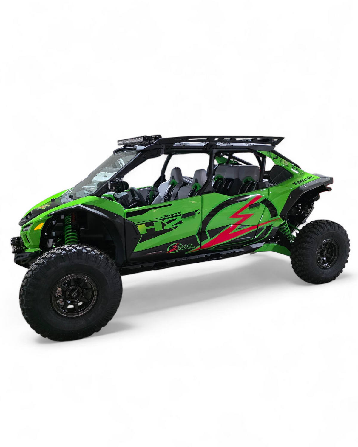 E-Track accessory rail detail on Kawasaki Teryx H2 roof rack
