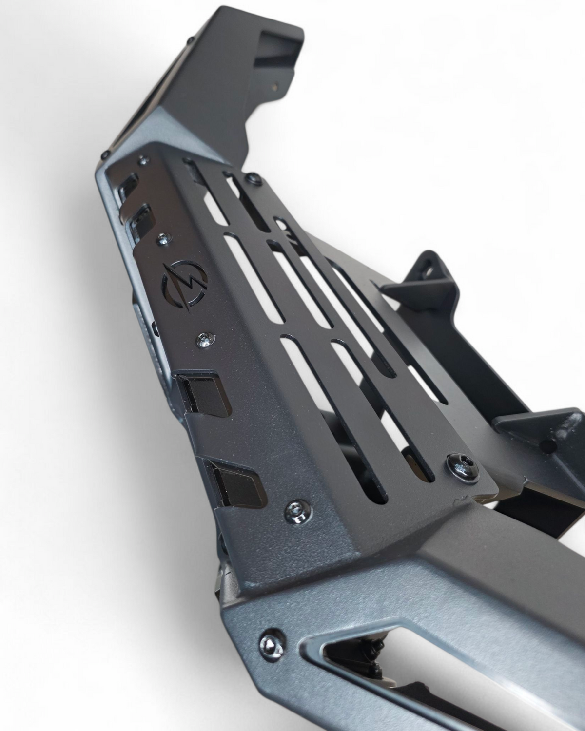 Bolt-on mounting detail on Polaris RZR Pro XP Volt front bumper