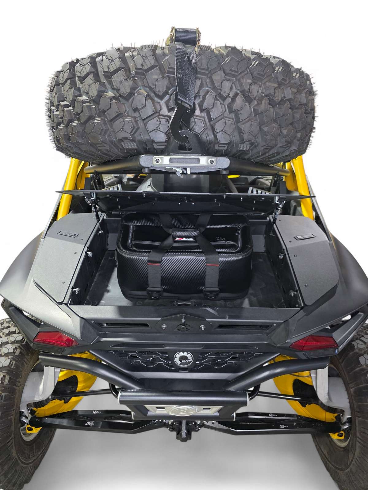 Loaded Volt Baja Box mounted on Can-Am Maverick R