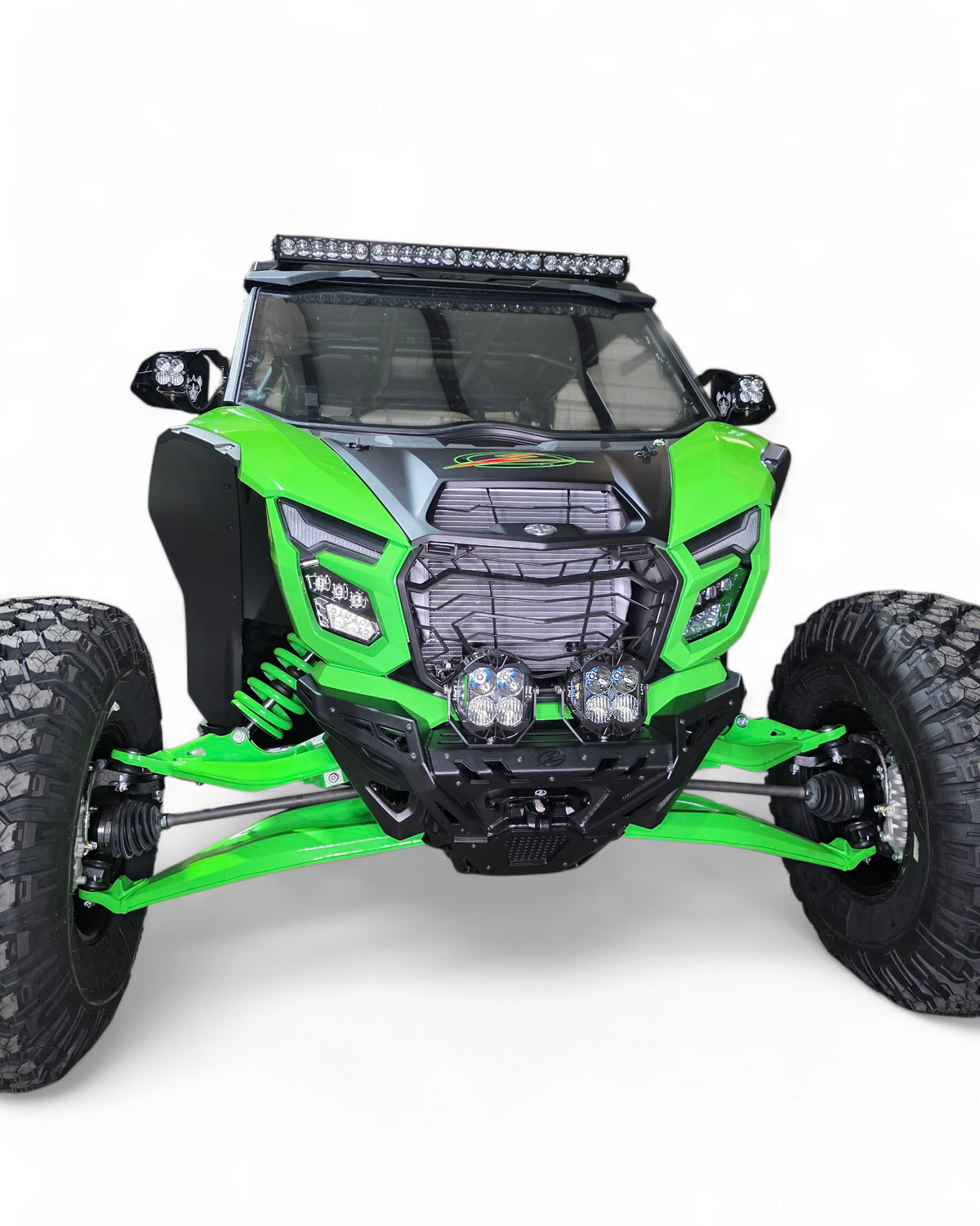 Volt Series Front Winch Bumper installed on 2026 Kawasaki Teryx H2 showing steel construction and hammer black finish