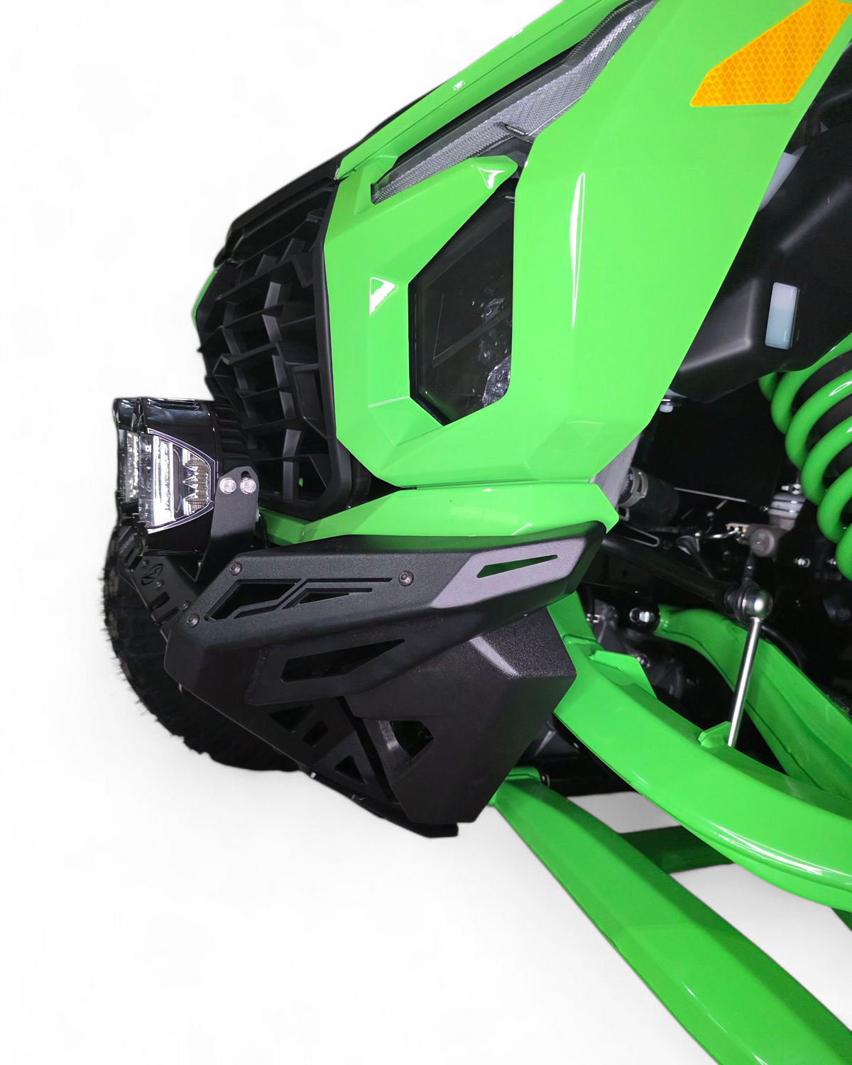 Kawasaki Teryx H2 Volt Series front winch bumper shown solo displaying steel and aluminum construction