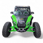 Front three-quarter view of Kawasaki Teryx H2 Volt front winch bumper showing aluminum panels and satin black finish