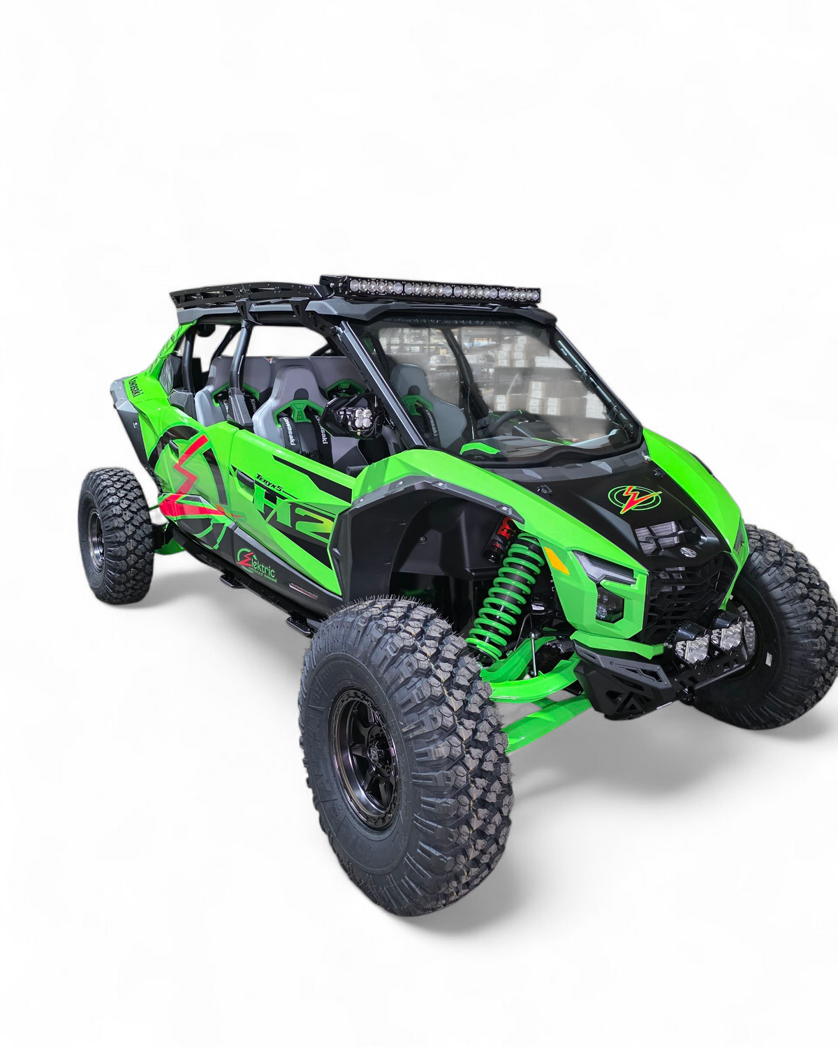 Universal light mount location on Kawasaki Teryx H2 Volt Series front winch bumper