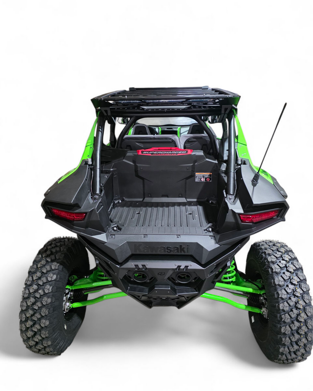 Corner and weld detail on Kawasaki Teryx H2 Volt rear bumper showing build quality