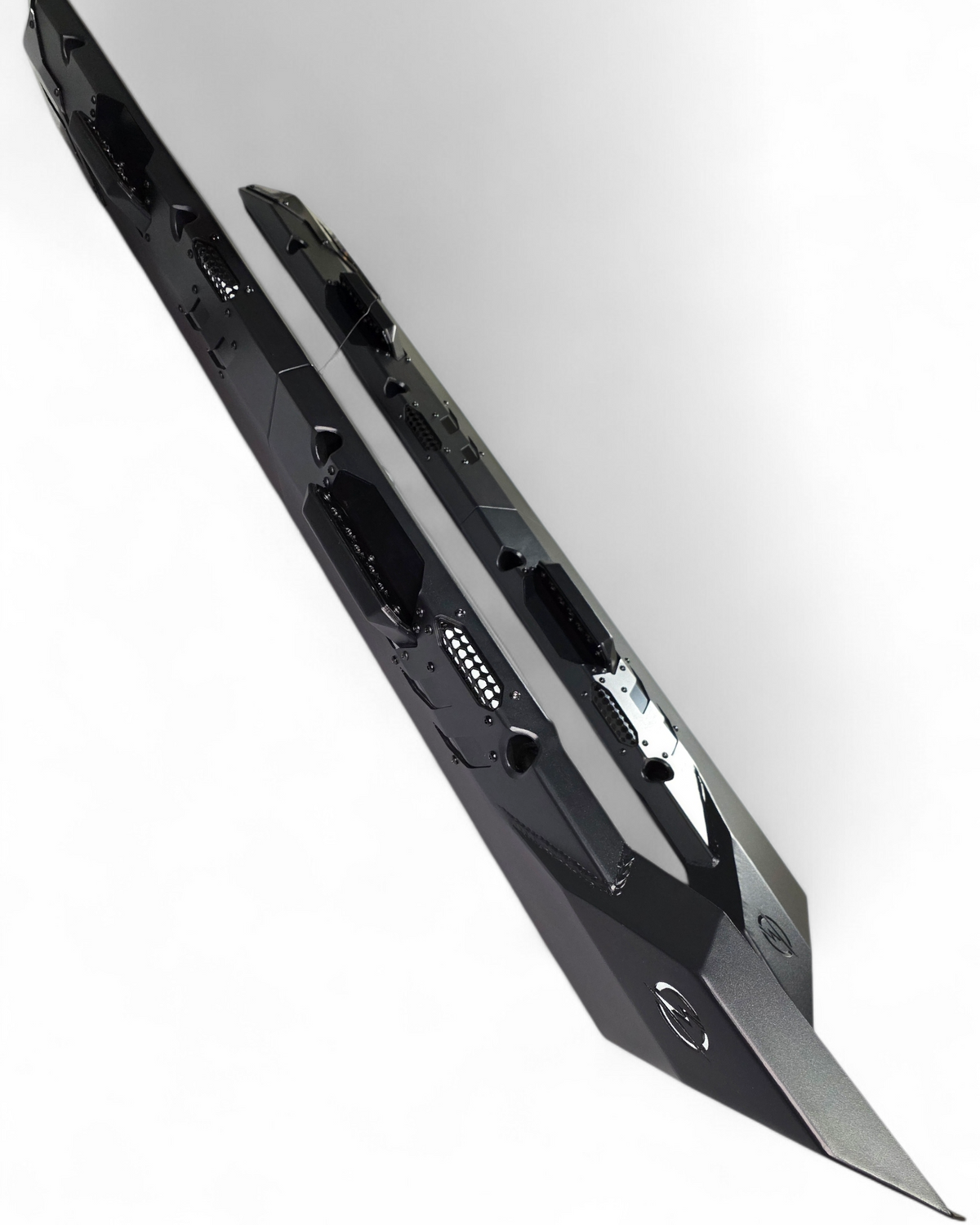 Factory pickup point mounting detail on Kawasaki Teryx H2 Volt Rock Steps showing bolt-on fitment