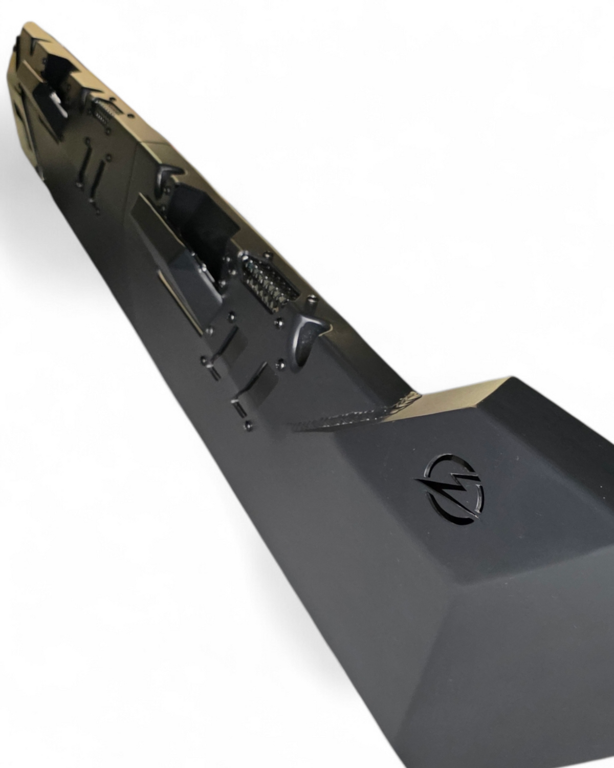 Close-up of hammer black powder coat texture on Kawasaki Teryx H2 Volt Rock Steps