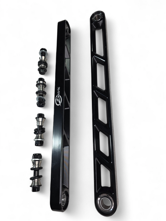 Rear Sway Bar Links in anodized black for 2024+ Can-Am Maverick R showing 6061 CNC billet aluminum construction