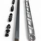 Teflon-coated high-strength uni-ball detail on Can-Am Maverick R clear rear sway bar link