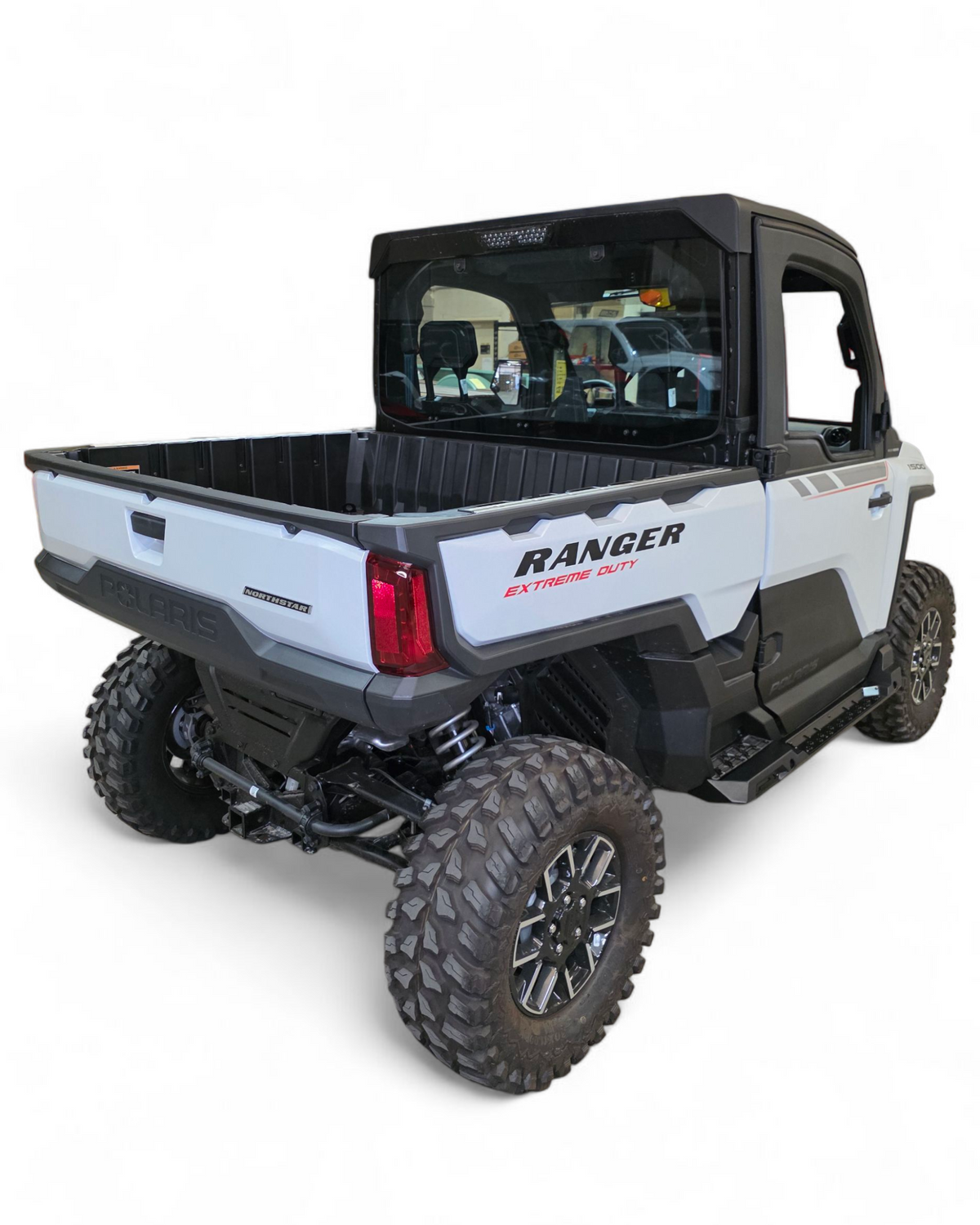 Driver side rock slider installed on Polaris Ranger XD 1500 2 seat