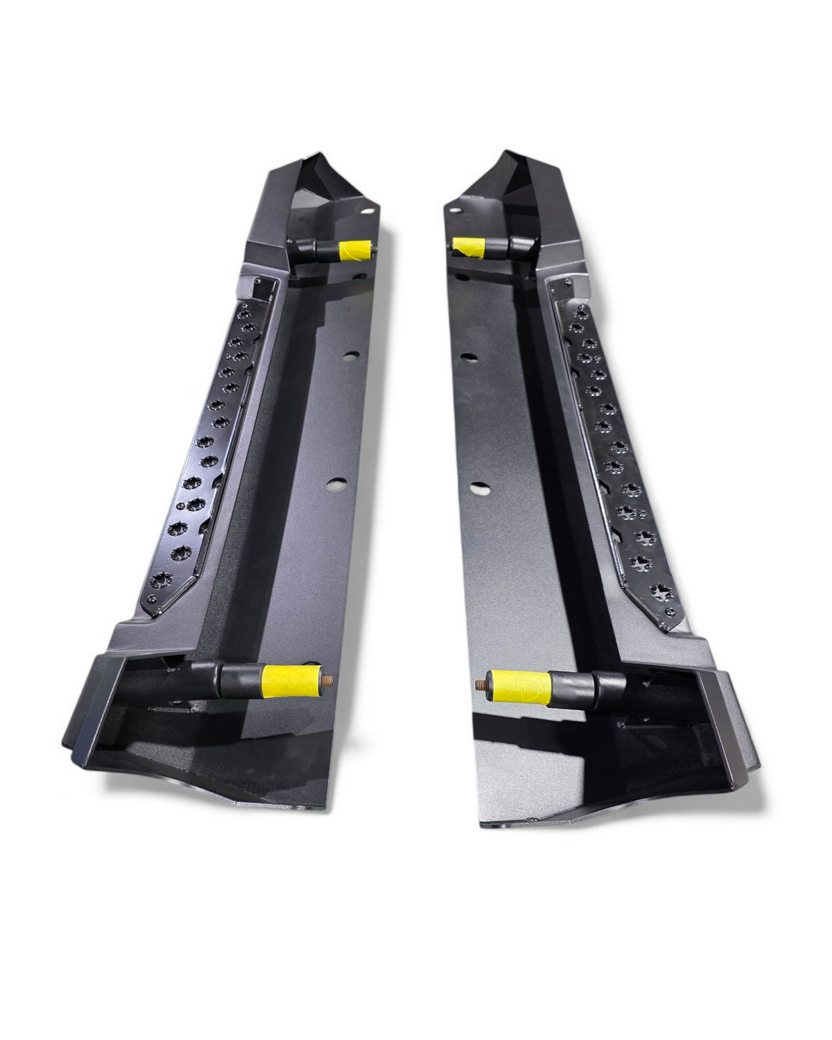 Rocker area protection shown on Polaris Ranger XD 1500 rock sliders