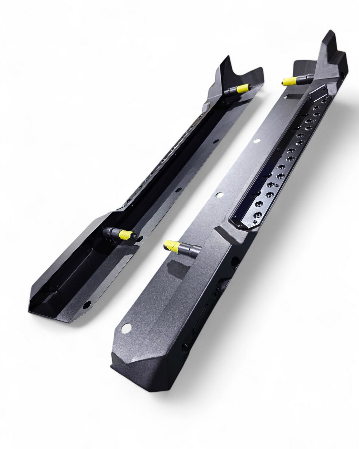 Mounting bracket detail on Polaris Ranger XD 1500 2-seat rock sliders