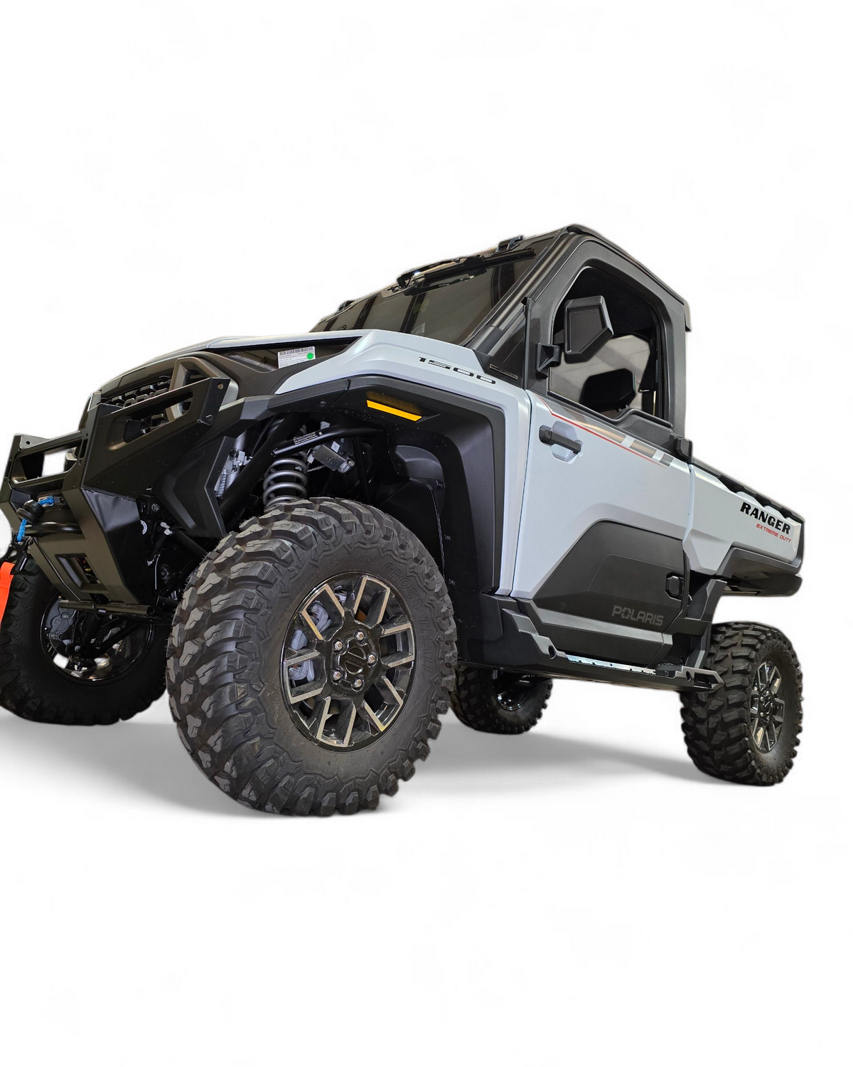 Non-slip grip step surface detail on Polaris Ranger XD 1500 rock sliders