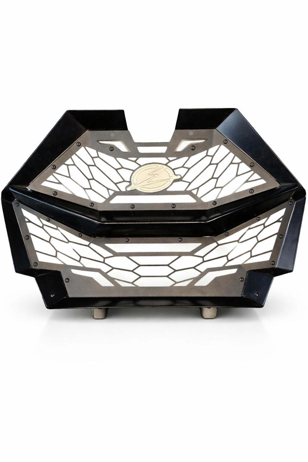 Bolt-on mounting detail on Polaris RZR Volt front grille