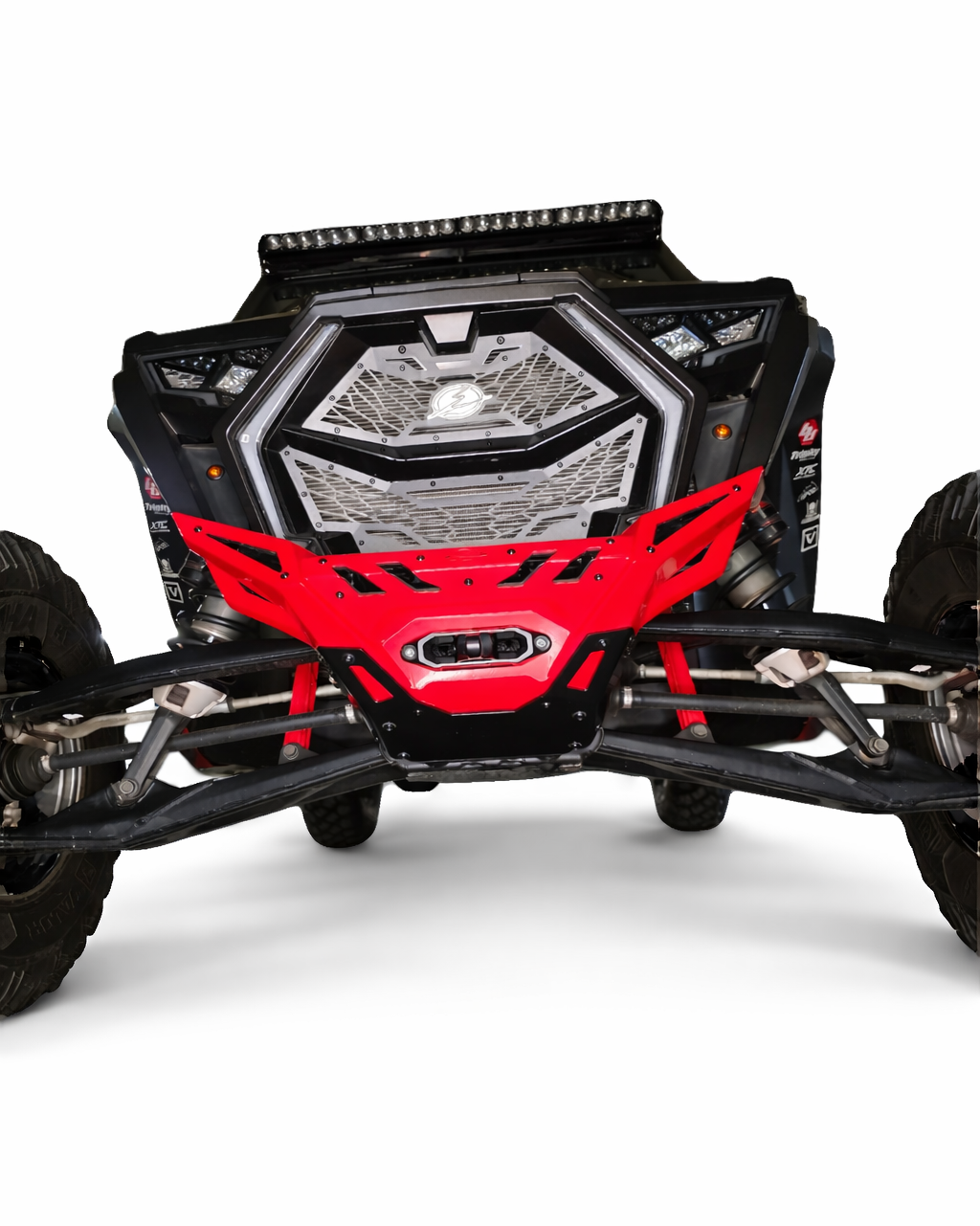 Steel and aluminum construction detail on Polaris RZR Volt front grille