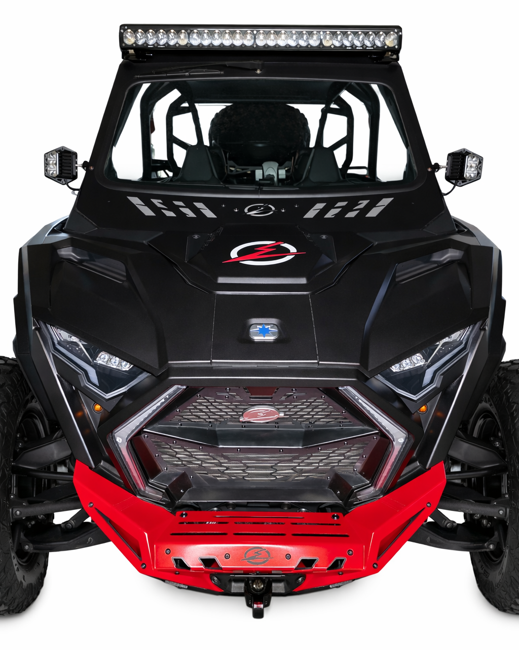 Polaris RZR Pro R Volt front grille shown installed showing front-end fitment