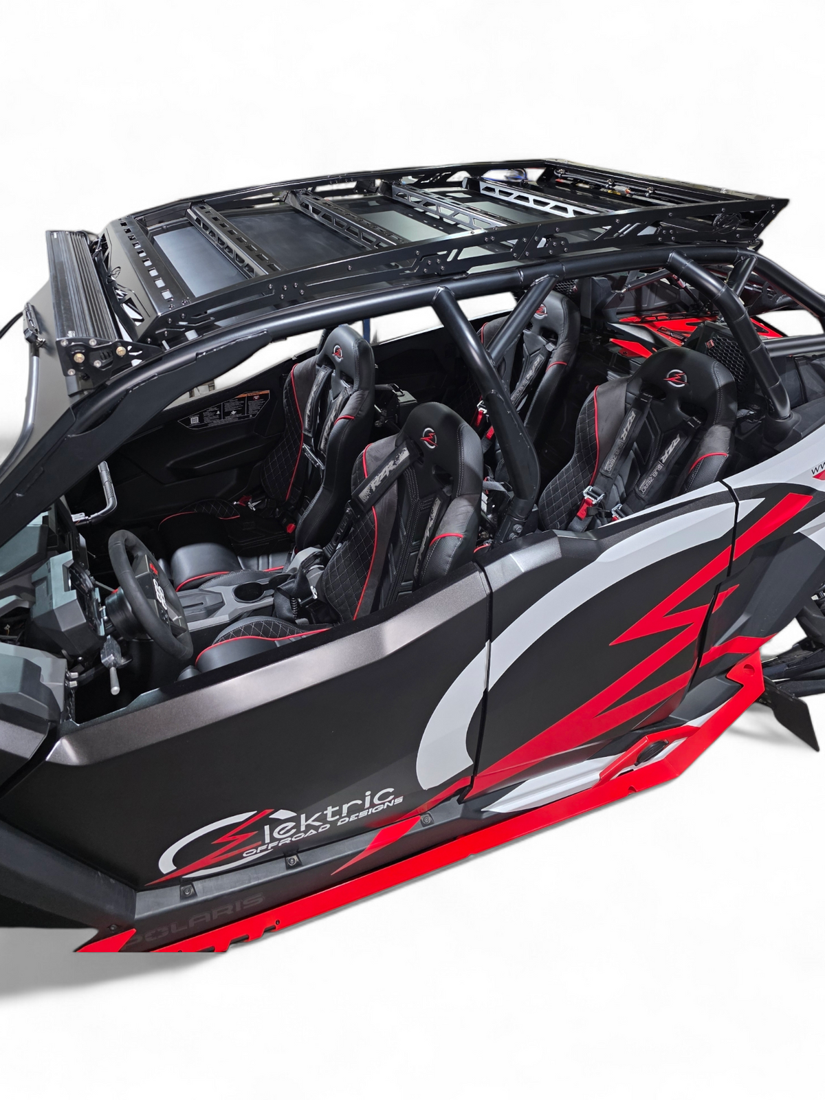 Roof Rack installed on 2025 Polaris RZR Pro R 4 seat showing E-Track system and aluminum construction