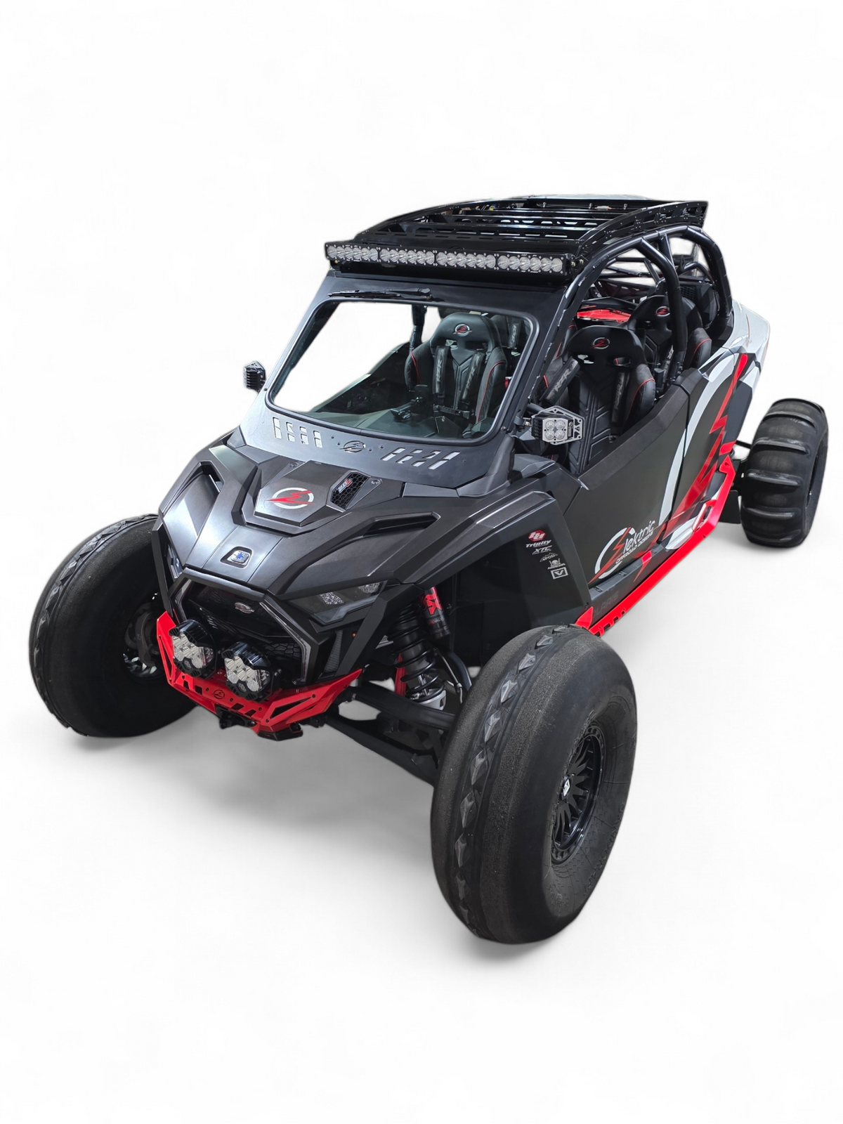 Rear chase bar mount on Polaris RZR Pro R 4-seat roof rack
